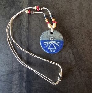 Native American Clay Pendant Necklace Never Worn